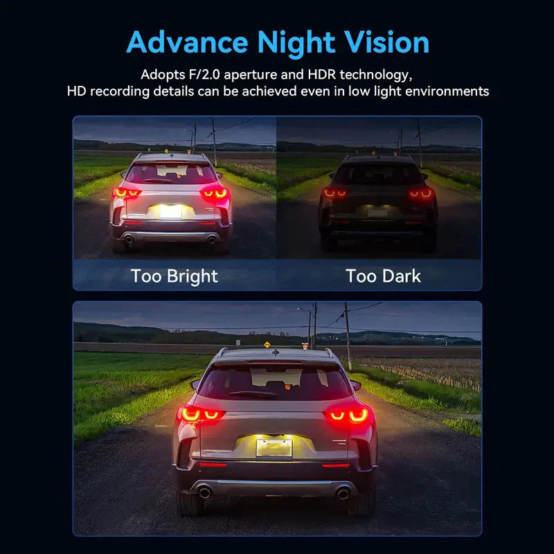Skorter | 1080P Triple Dash Cam Front, Interior and Rear with 32GB Card, Night Mode, HDR & More