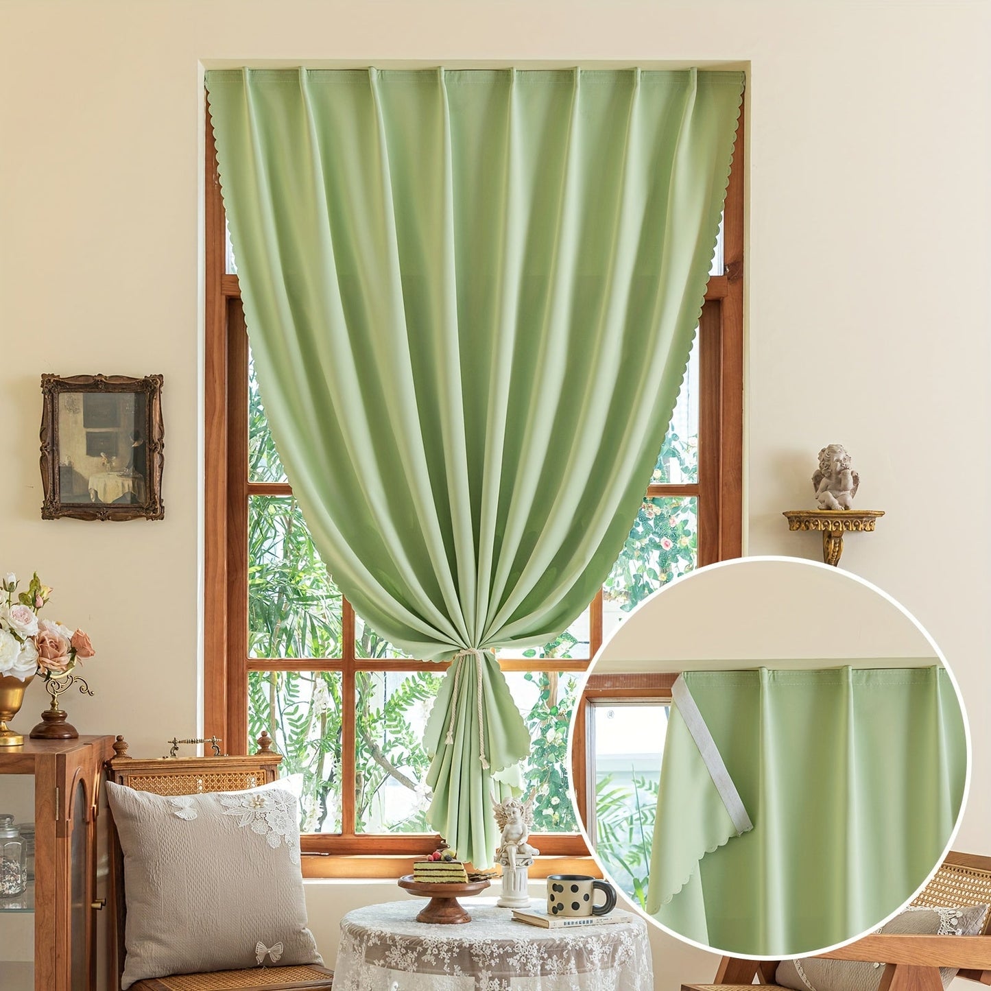 Skorter | 1 Piece Blackout Curtains - Self-Adhesive Window Decor for Bedroom and Living Room