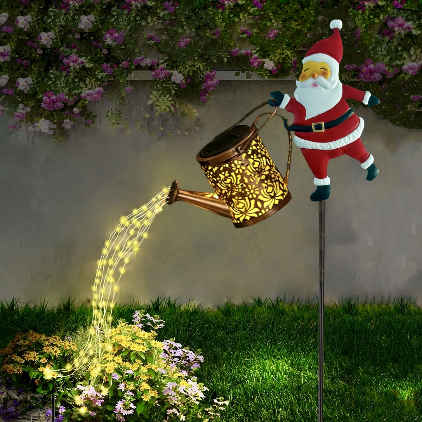 Skorter | LumiLicht - Solar Energy Waterfall LED Garden Lighting, Decorative Watering Can
