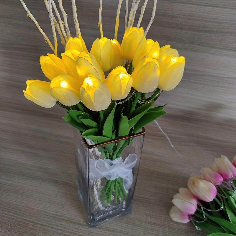 Skorter | LumiBloom - 10 Pieces Tulip LED Lamps, Handmade Bouquet Table Lamps, Perfect