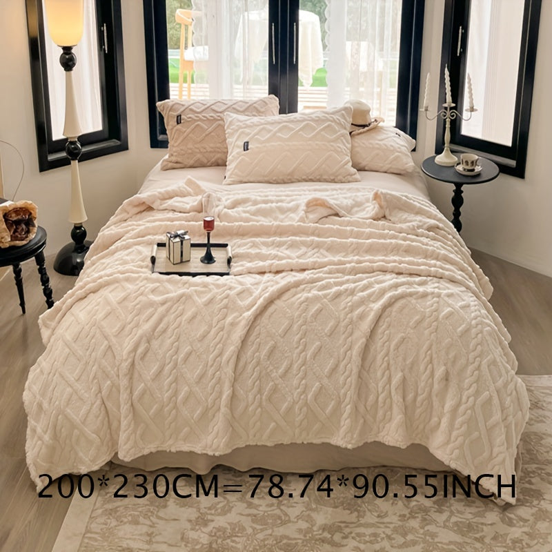 Skorter | 1 Piece Simple Layer Taffeta Blanket - Thin Multifunctional Bed Cover, Warm Garment for Bedroom and Living Room, Beige, All-Season Blanket