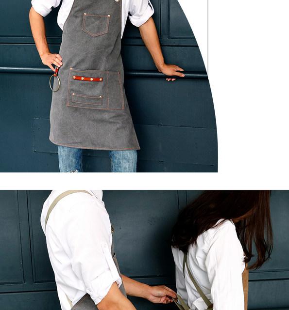 Skorter | DEETRUST Canvas Bib Chef Kitchen Apron For Barista Bartender With Pockets