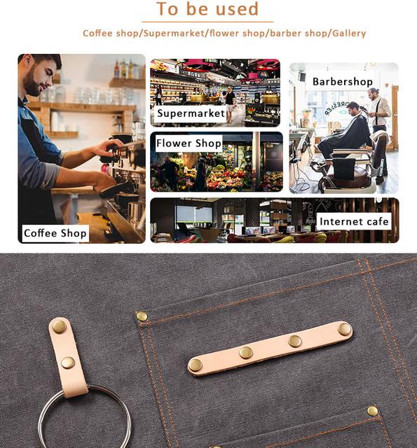 Skorter | DEETRUST Canvas Bib Chef Kitchen Apron For Barista Bartender With Pockets