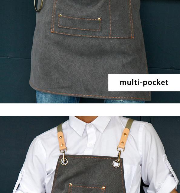 Skorter | DEETRUST Canvas Bib Chef Kitchen Apron For Barista Bartender With Pockets
