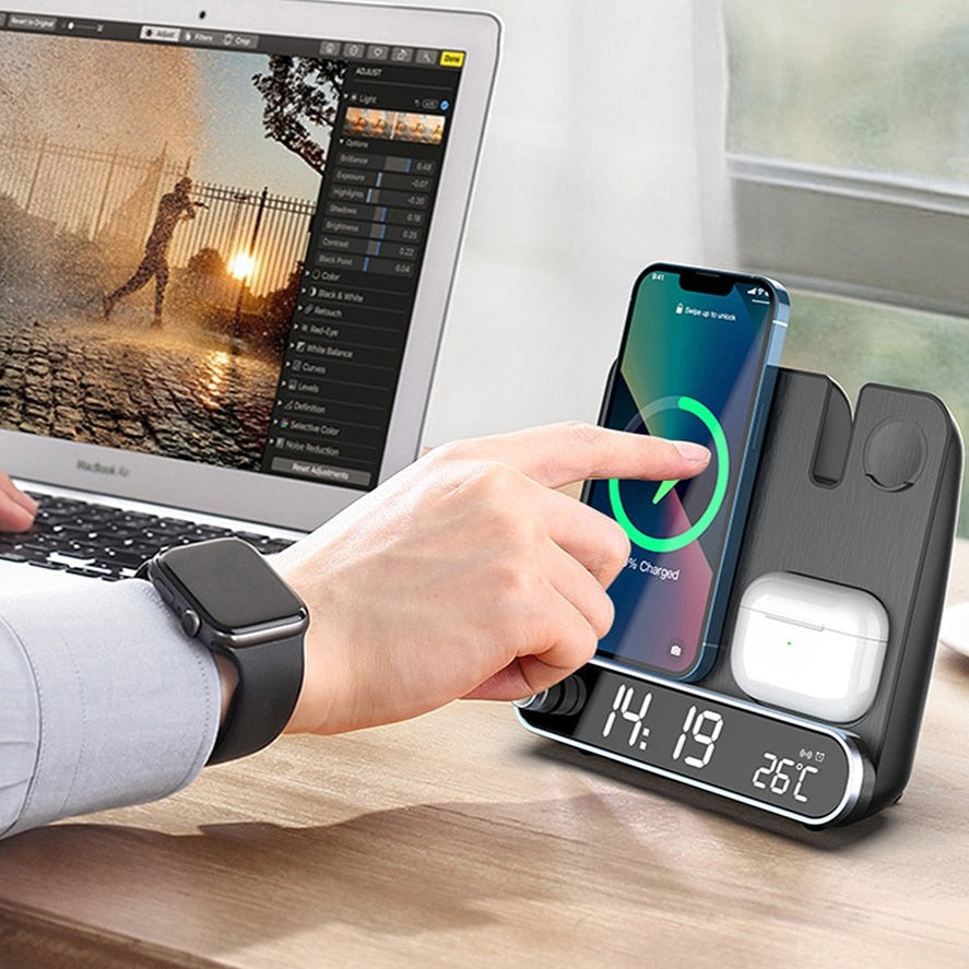 Skorter | 3 in 1 wireless charger Alarm clock