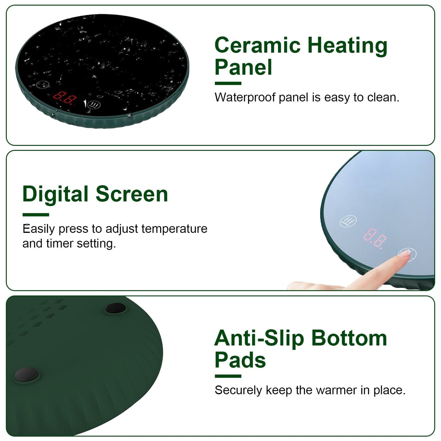 Skorter | Desk Electric Cup Warmer Automatic Overheat Protection Smart Timer Setting