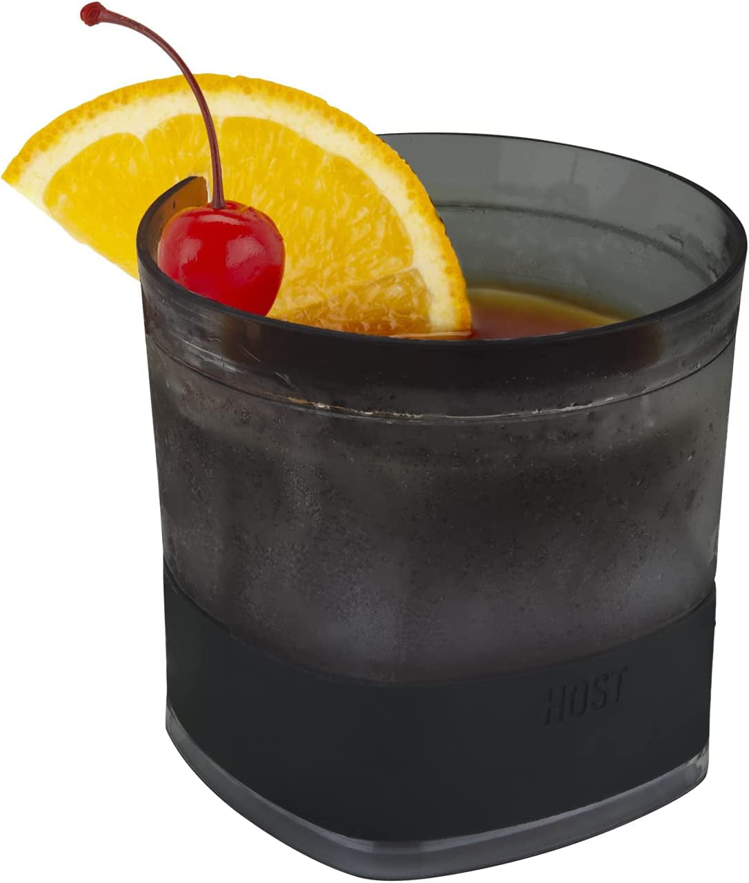 Skorter | Cooling Cups for Whiskey, Bourbon and Scotch, Freezer Gel Chiller Double Wall Glass Set of 1, Smoke, 9 ounces