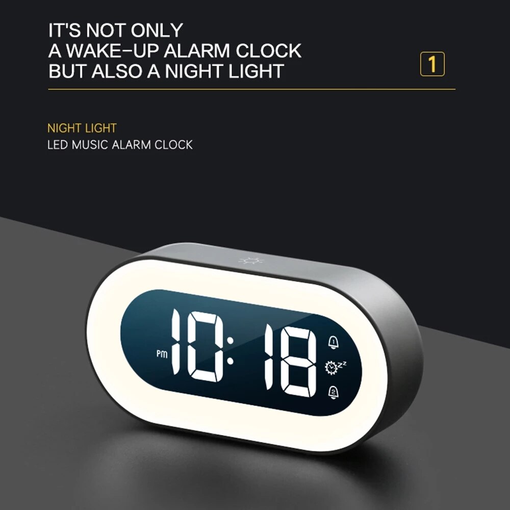 Skorter | Digital Alarm Clock with Nightlight – Lumino