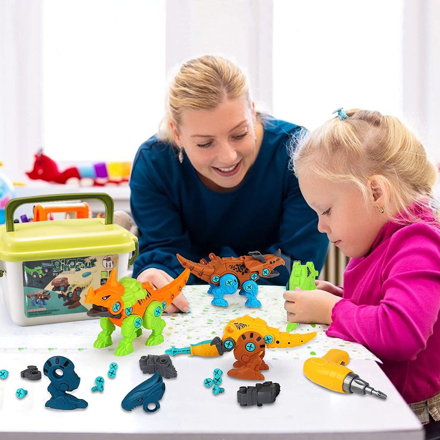 Skorter | DIY Dinosaur Construction Building Blocks Assembly Toy with Electric