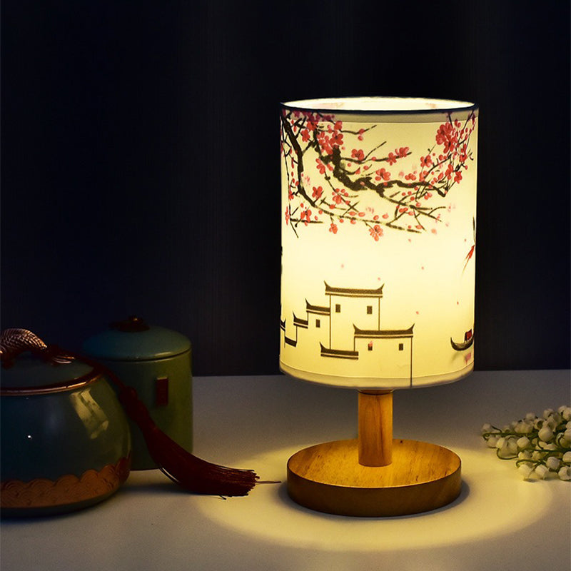 Skorter | ZenGlow - Decorative Japanese Table Lamp with Wooden Base – Mood Lighting