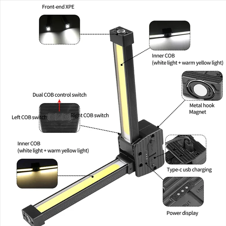 Skorter | Rechargeable COB LED Work Light with Magnetic Base