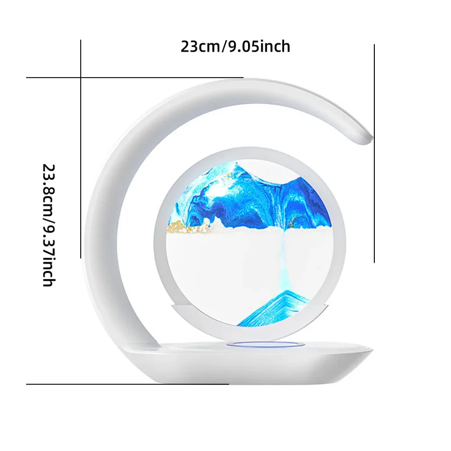 Skorter | 3D Sand Art Table Lamp with Wireless Charger