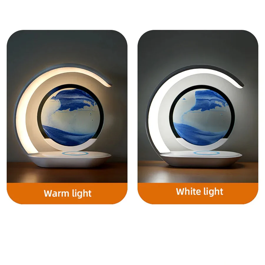 Skorter | 3D Sand Art Table Lamp with Wireless Charger