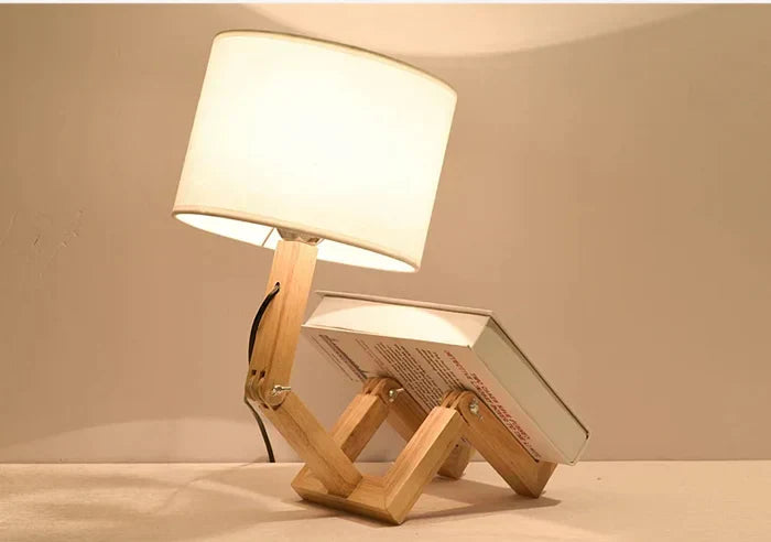 Skorter | Wooden Table Lamp with Book Holder – Modern Design for Your Home