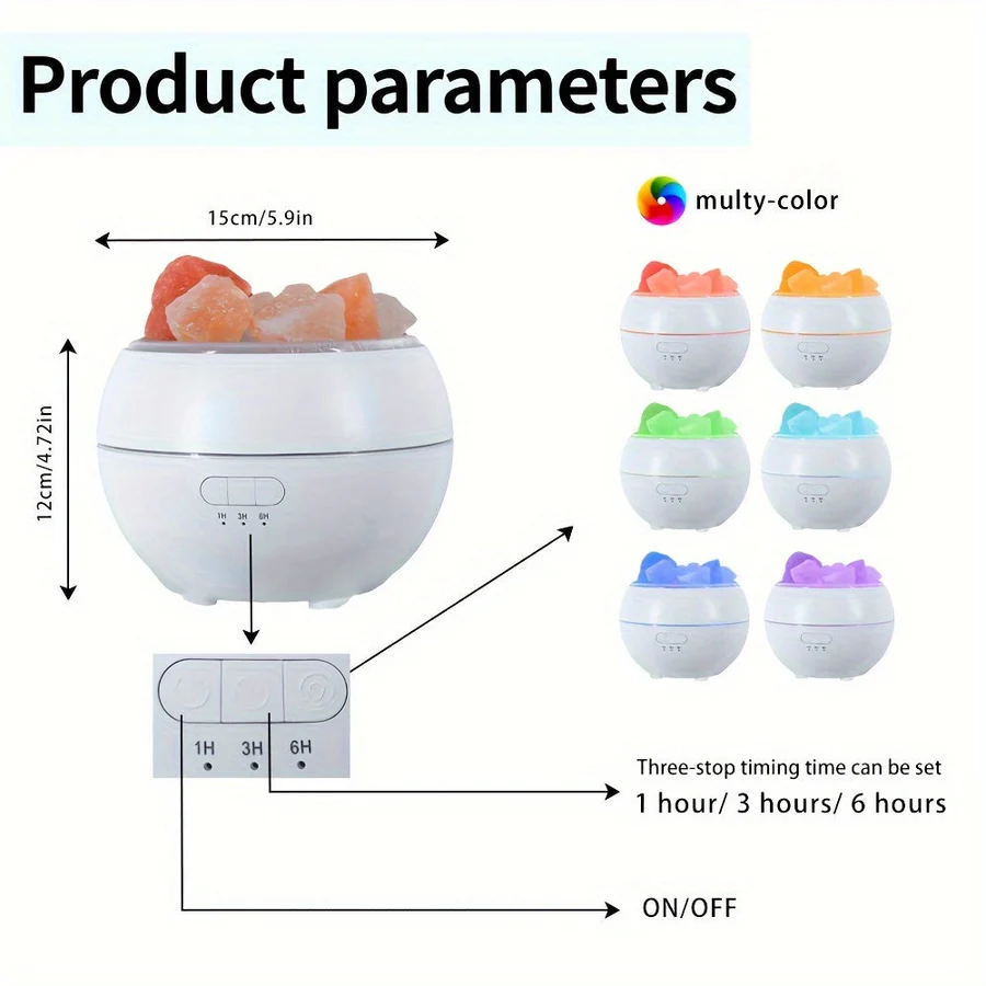 Skorter | 3 in 1 Salt Lamp Essential Oil Diffuser