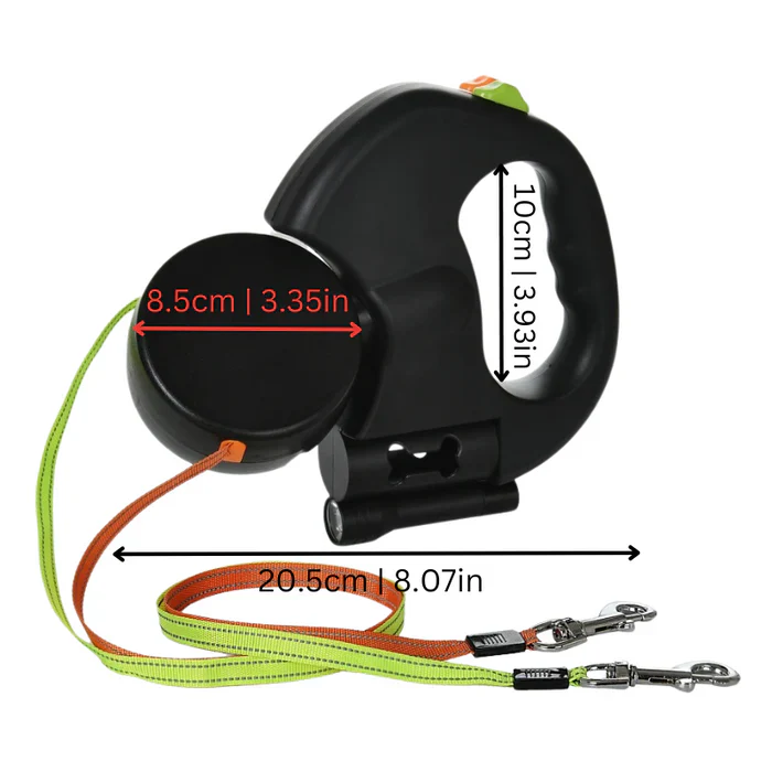 Skorter | TangleFree Dual Dog Leash with LED Light & 360° Swivel