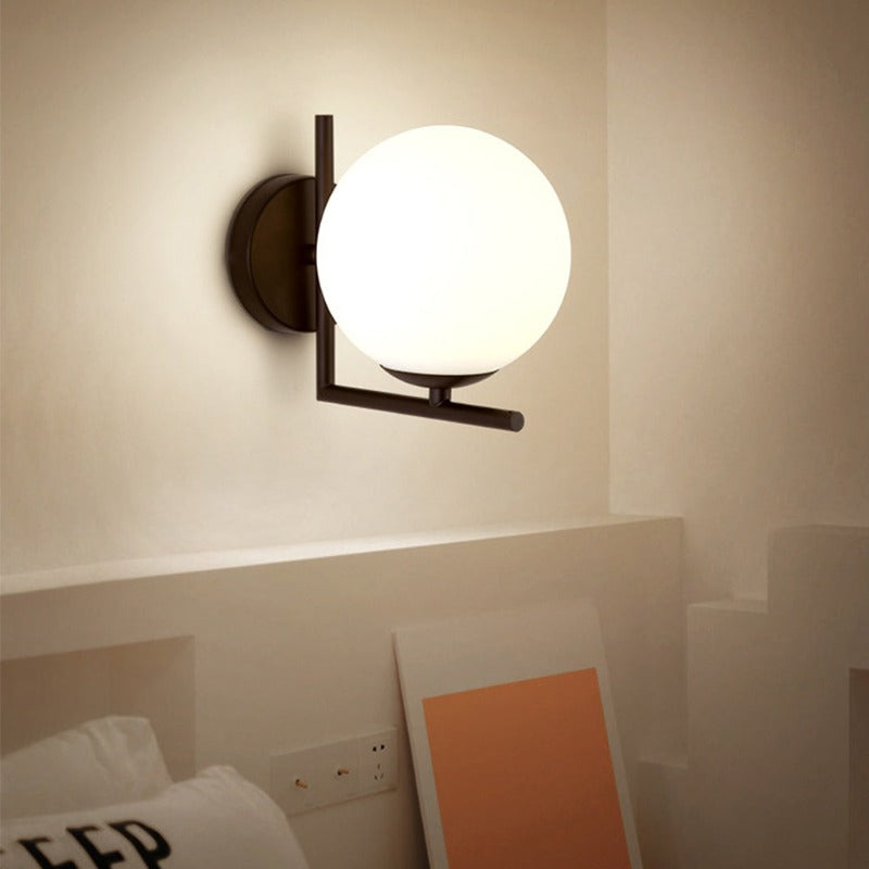 Skorter | SphereGlow - Modern Round Wall Lamp with Glass Sphere