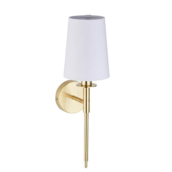 Skorter | Dulcie Gold Wall Lamp with White Shade