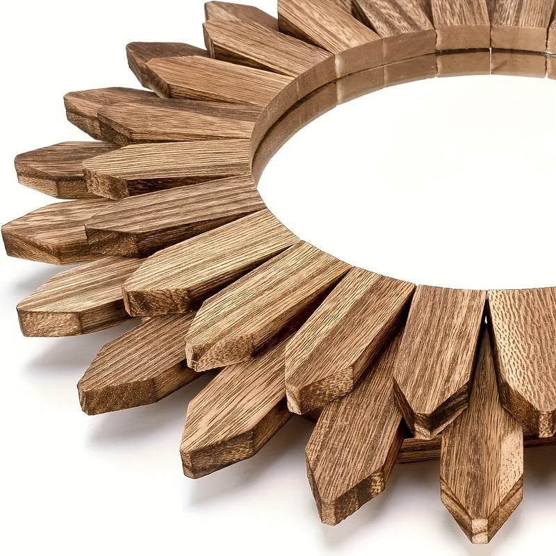 Skorter | 1 Piece Bohemian Sunflower Mirror - Brushed Wall Mirror, Decorative Mirror