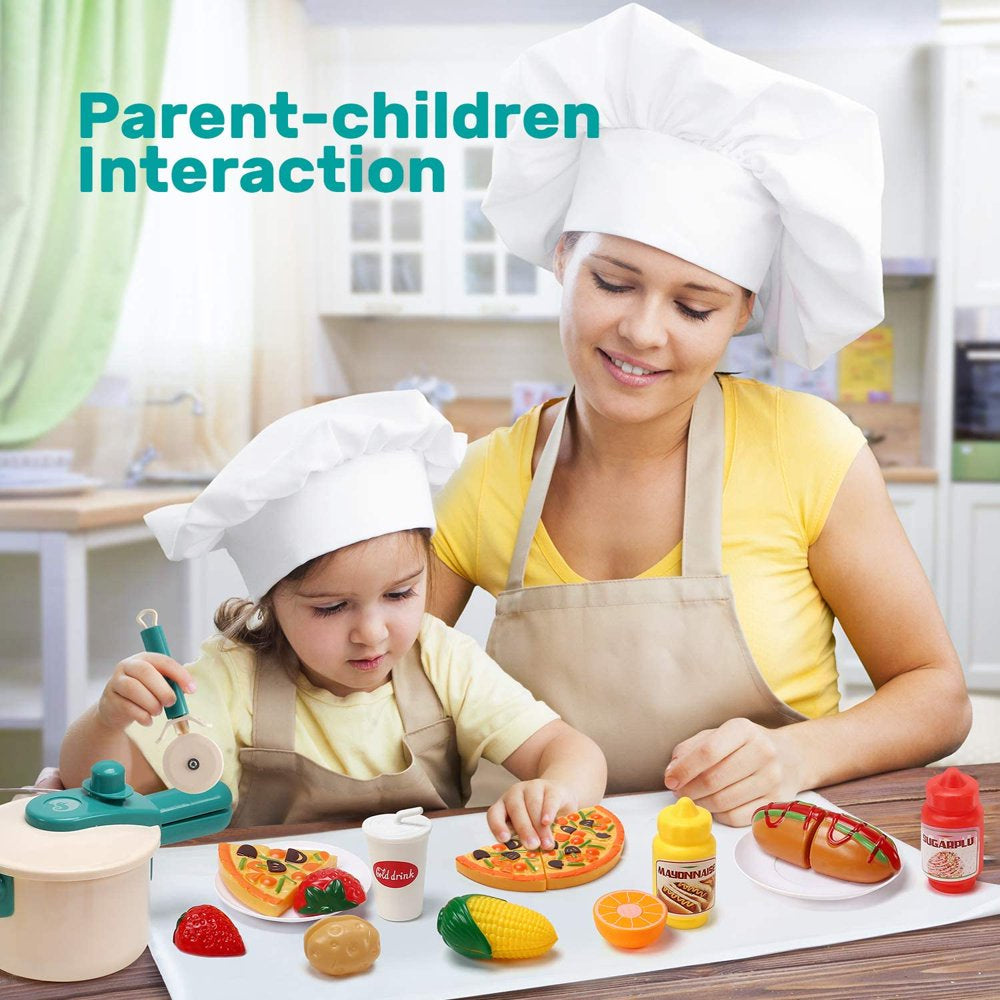 Skørter | 40PCS Kids Kitchen Play Pretend Cooking Set with Pots and Pans Kitchen Accessories Cutting Play Food Great Gift for Toddlers Boys Girls Indoor Play