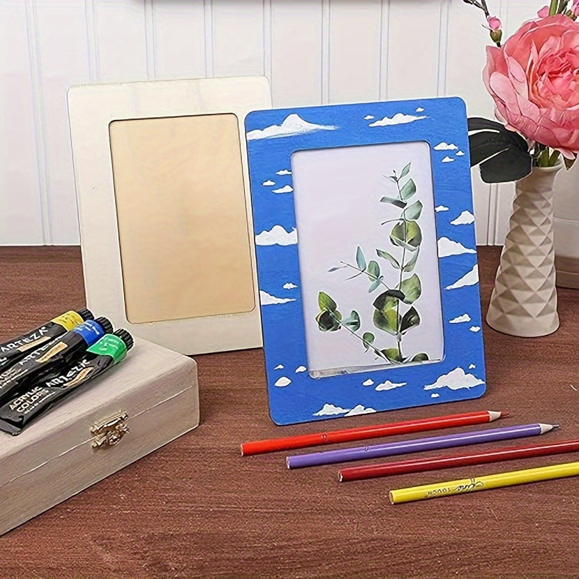 Skorter | 10 pcs Picture Frame - Wood DIY Handmade Picture Frames 15.24 cm - For Living Room, Office, Valentine's Day, New Year and Easter Gift