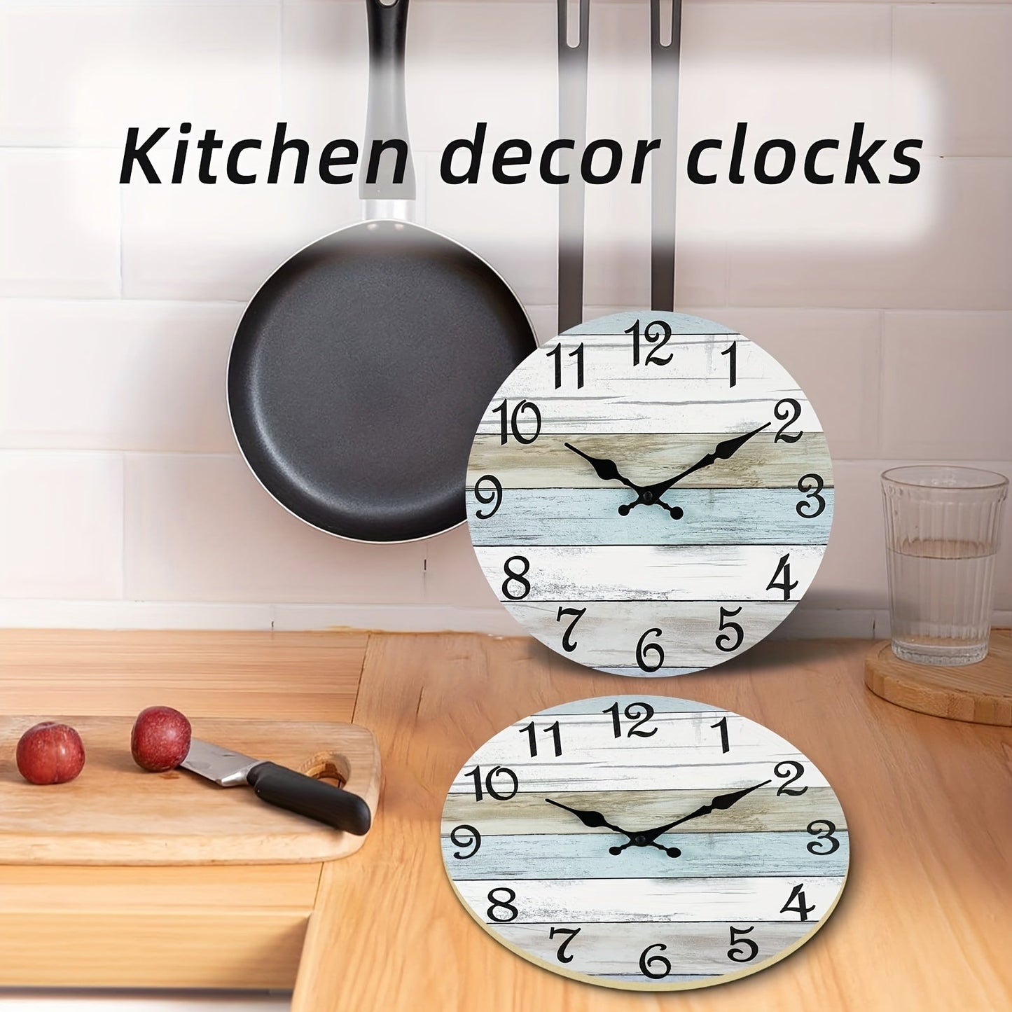 Skorter | Nautical Wall Clock - Silent Round Clock, Blue Theme for Outdoor and Indoor