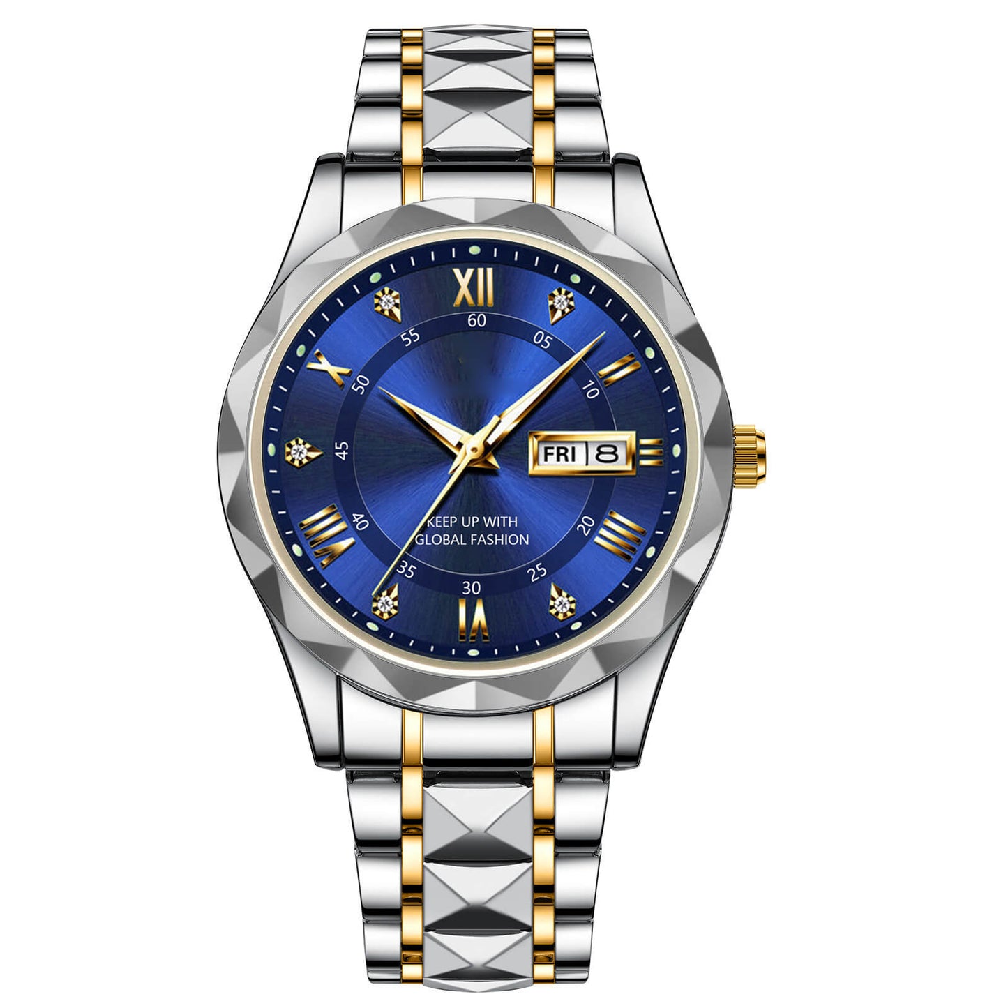 Skorter | Waterproof Luminous Stainless Steel Two-tone Quartz Men's Watch