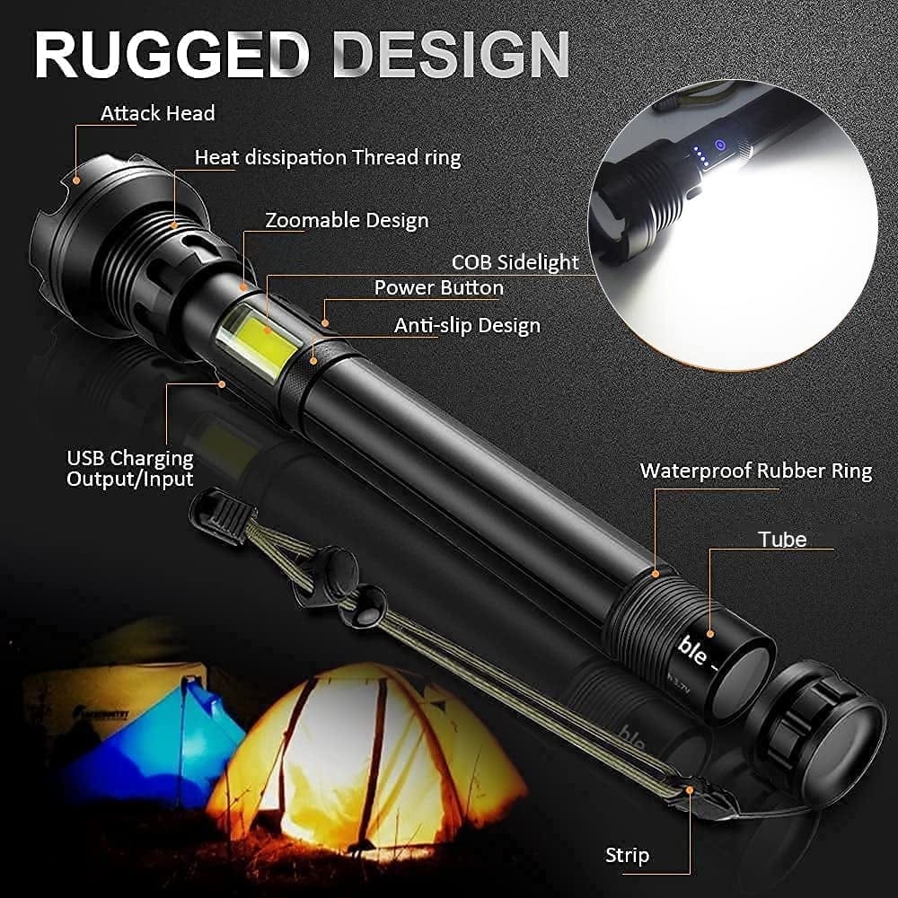ApexBeam™ LED Rechargeable Tactical Laser Flashlight