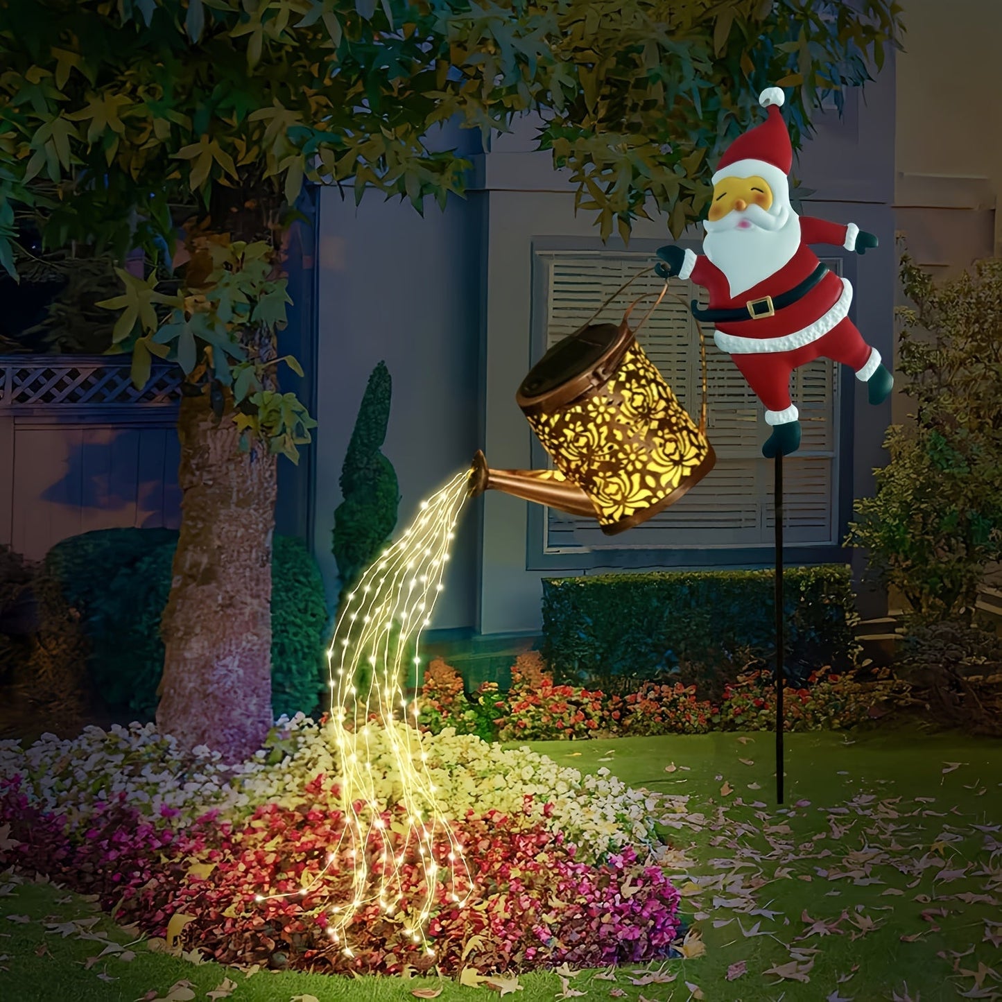 Skorter | LumiLicht - Solar Energy Waterfall LED Garden Lighting, Decorative Watering Can