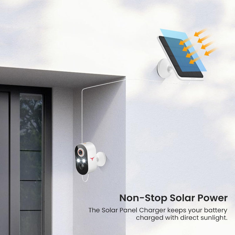 Skorter | 1080p Wireless Surveillance Camera with Solar Panel, AI Human Recognition, 2-Way Talk, Night Mode, 2.4G WiFi