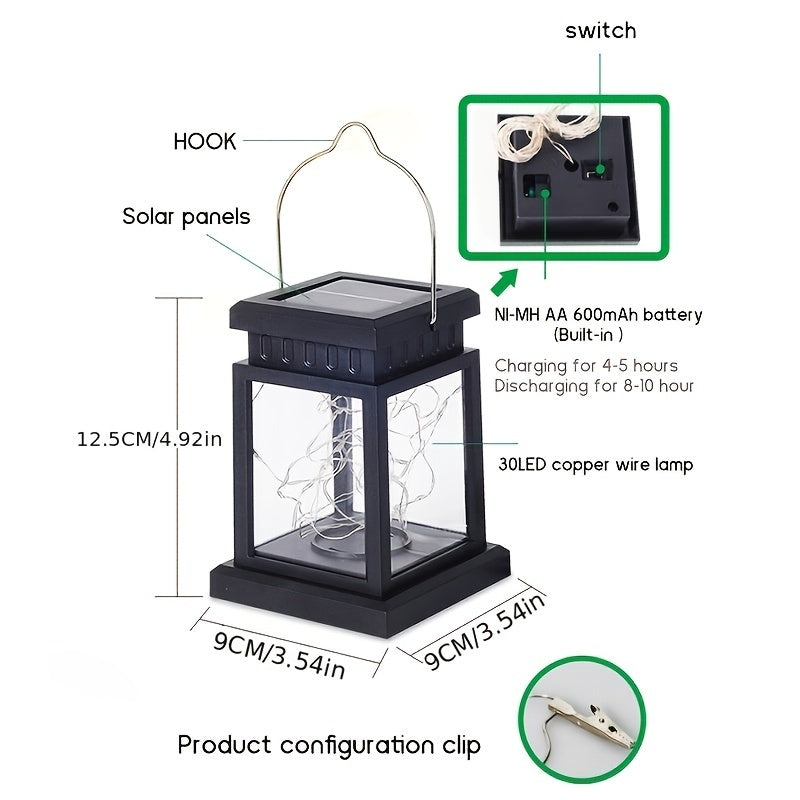 Skorter | SolarLantern - 1/3/4 Pieces Waterproof Solar Hanging Lamps, Garden Decorations and Christmas Decorations