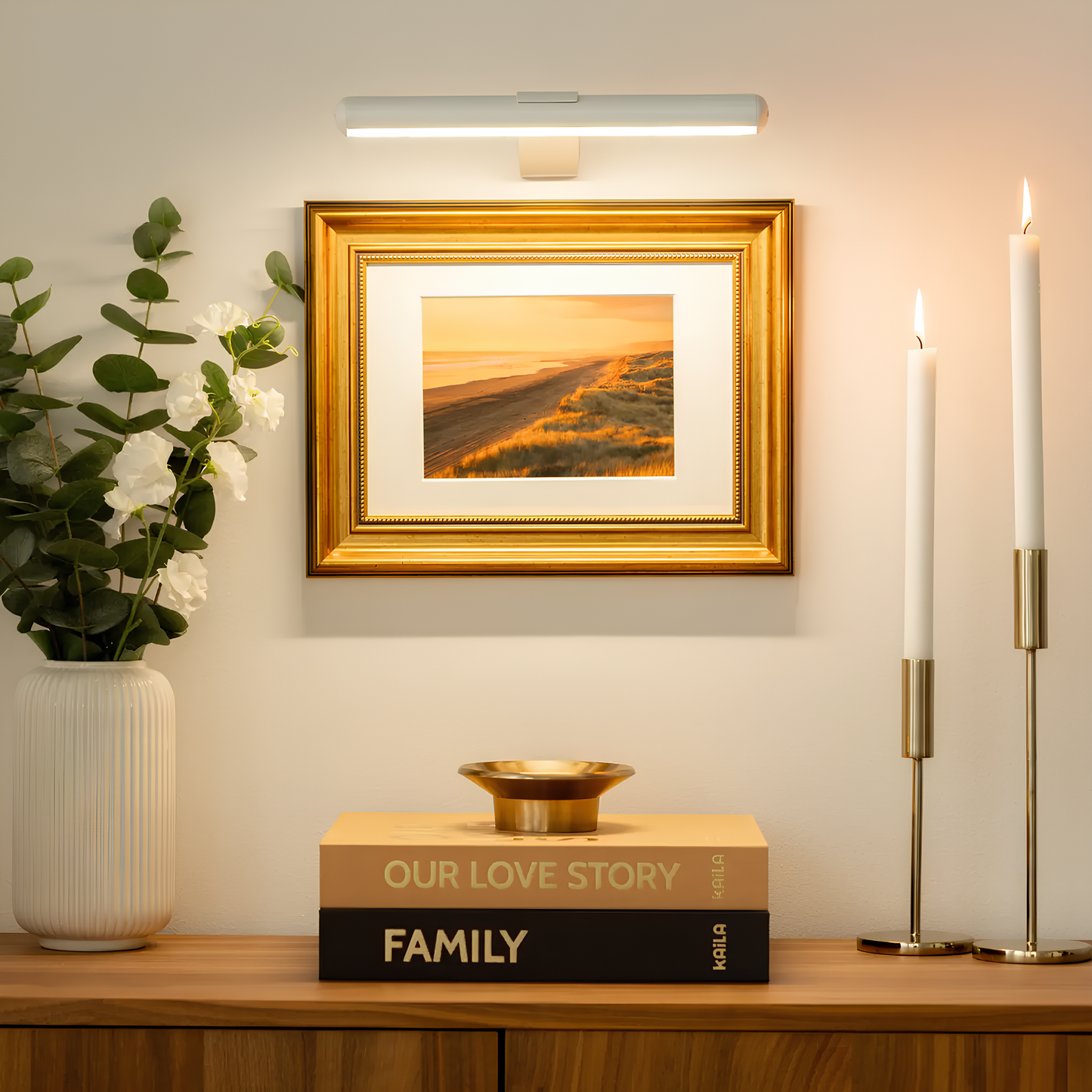 Skorter | ArtGlow Wireless LED Picture Light – Rechargeable Wall Lamp with Remote & Adjustable Dimming