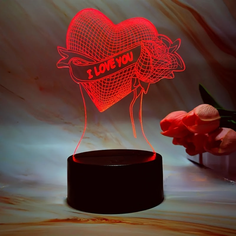 Skorter | HartLicht - 3D LED Illusion Lamp with Touch Control, 7 Colors & USB/Battery Power