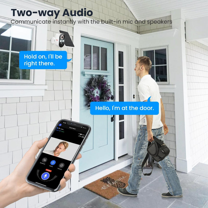 Skorter | 1080p Wireless Surveillance Camera with Solar Panel, AI Human Recognition, 2-Way Talk, Night Mode, 2.4G WiFi