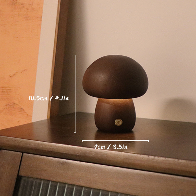 Skorter | table lamp with rechargeable wood and mushroom for a cozy atmosphere