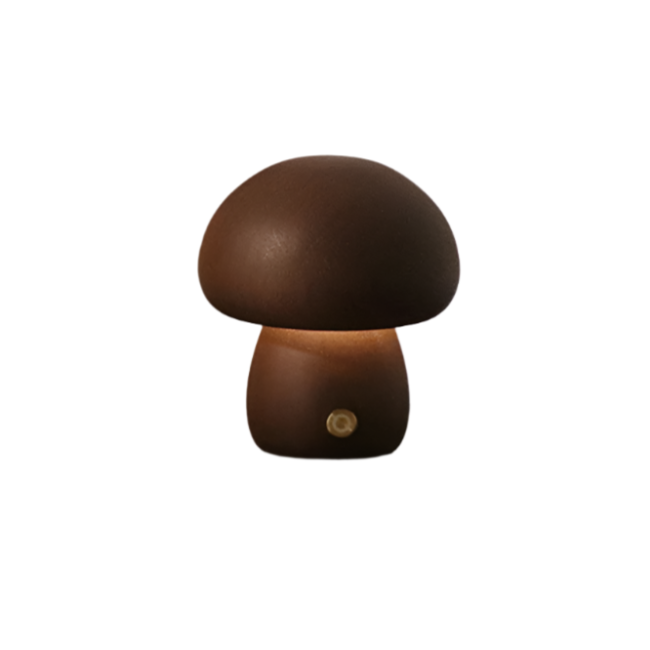Skorter | table lamp with rechargeable wood and mushroom for a cozy atmosphere