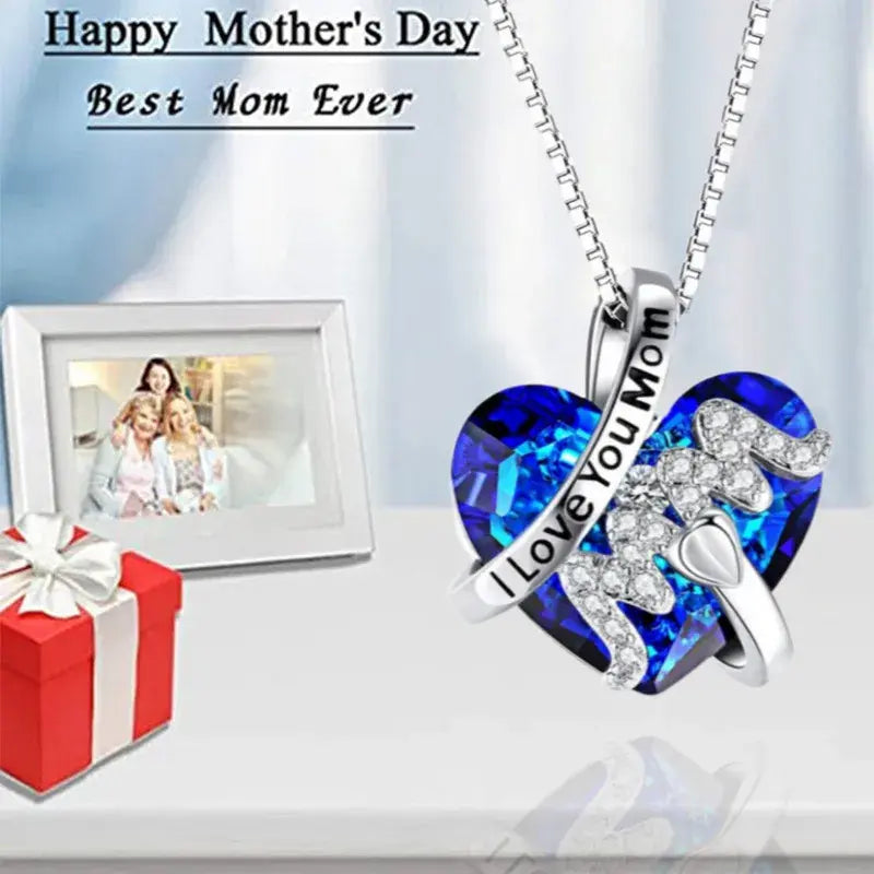 Skorter | "Mom" Crystal Heart Pendant