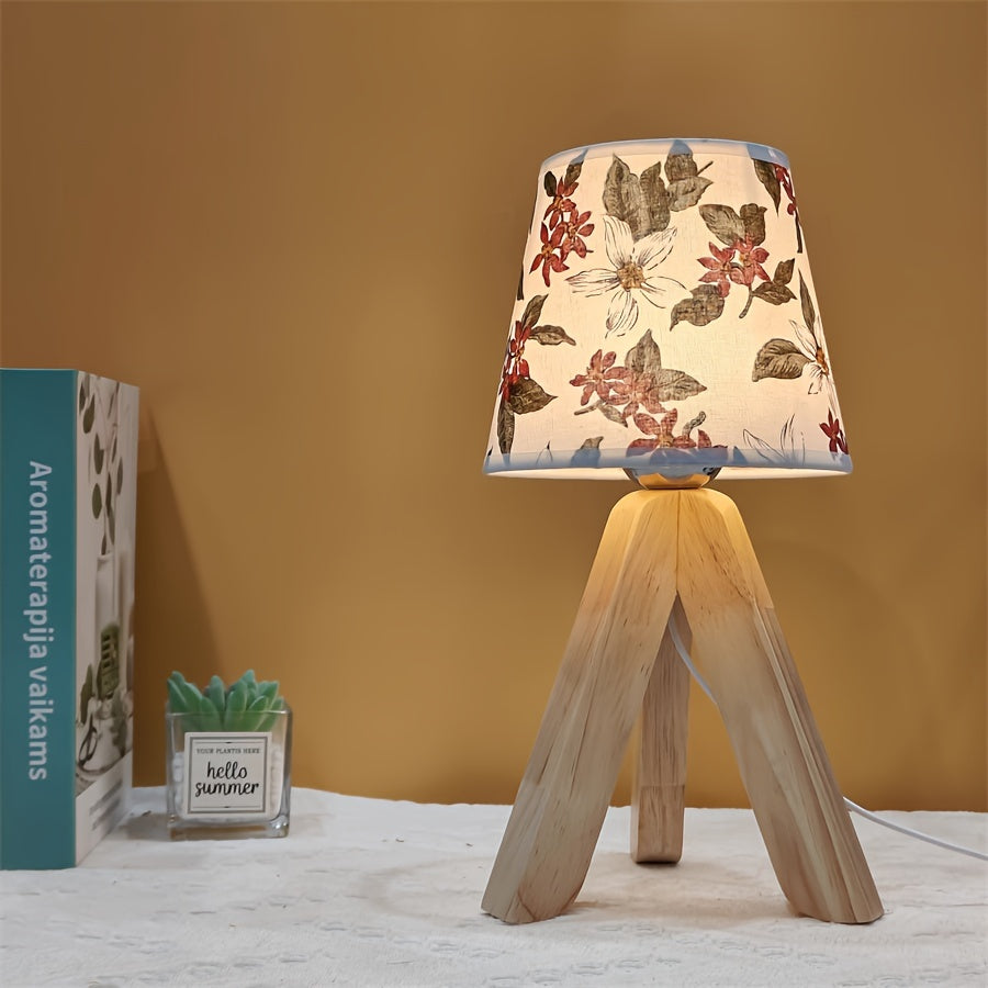 Skorter | Flower Lantern - Modern LED Table Lamp with Wooden Base, USB Powered