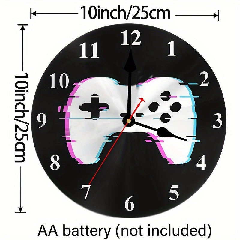 Skorter | Round Wall Clock for Gamers - Wooden Clock with Battery, 25.4cm