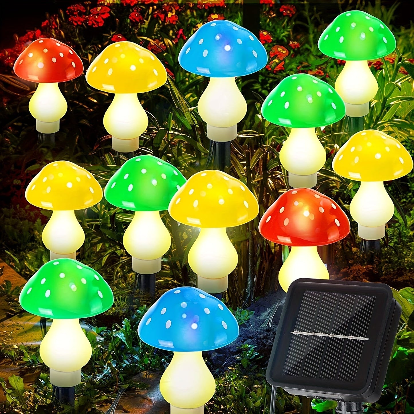 Skorter | SolarGlow - Solar Mushroom Garden Lamps with 8 Modes, Energy-Saving Decorative Outdoor Lighting