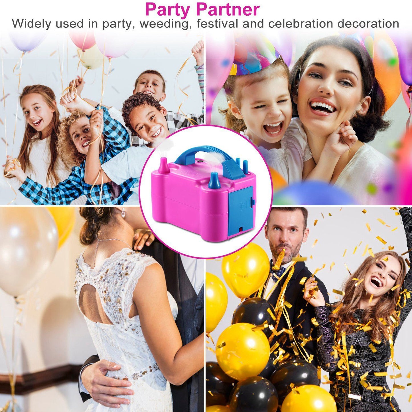 Skorter | Electric Balloon Pump 600W Balloon Blower Inflator Double Nozzle