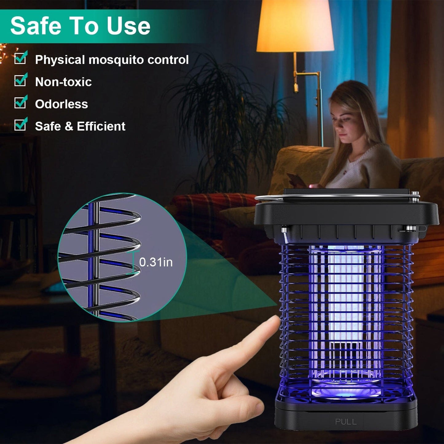 Skorter | Electric solar-powered insect zapper lamp IP65 waterproof for indoor and outdoor