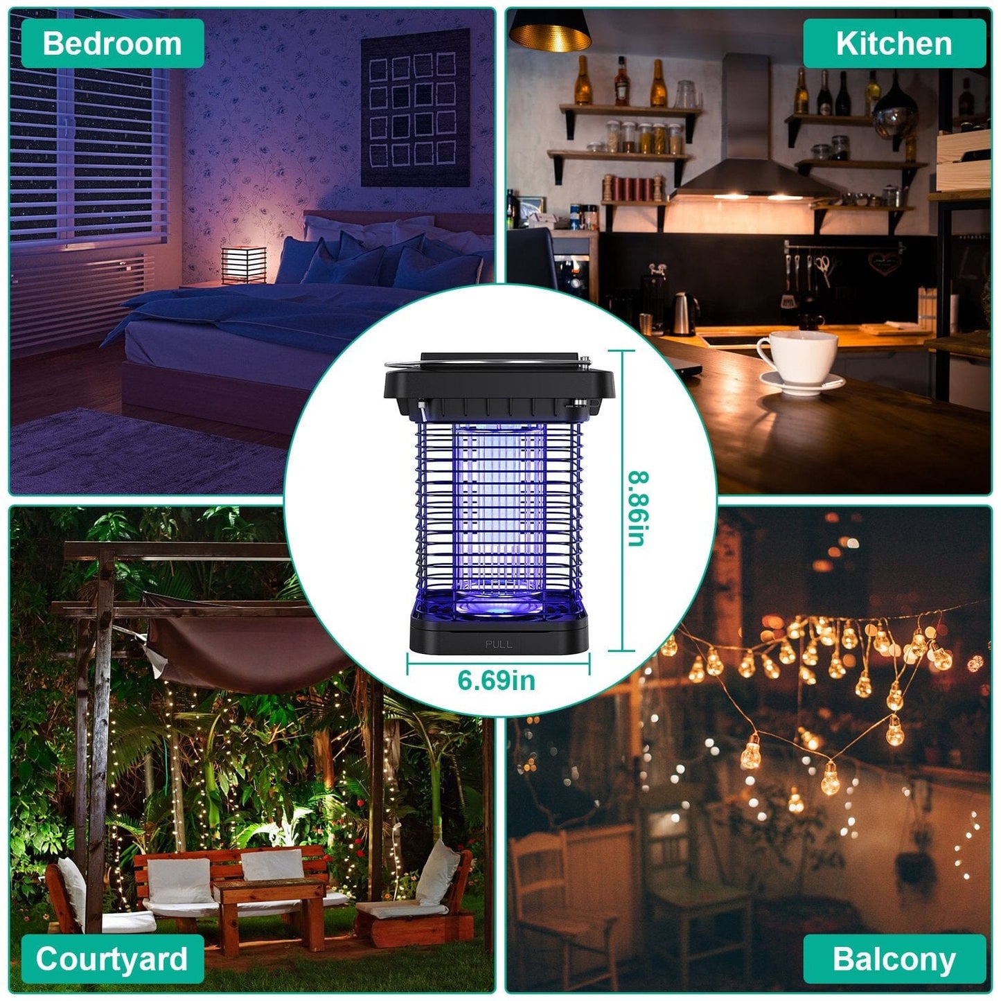 Skorter | Electric solar-powered insect zapper lamp IP65 waterproof for indoor and outdoor