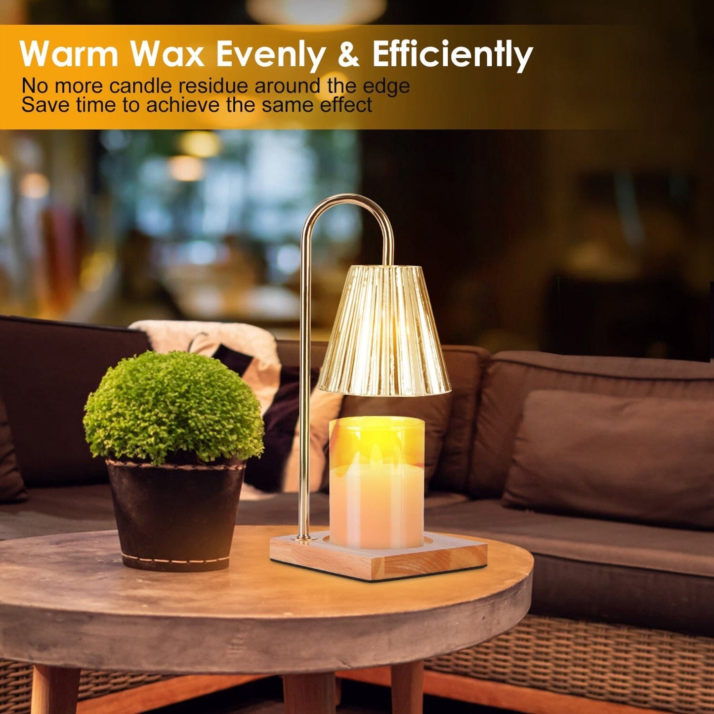 Skorter | Electric wax melter lamp dimmable with 2 GU10 bulbs 3-7in adjustable height 360º rotatable