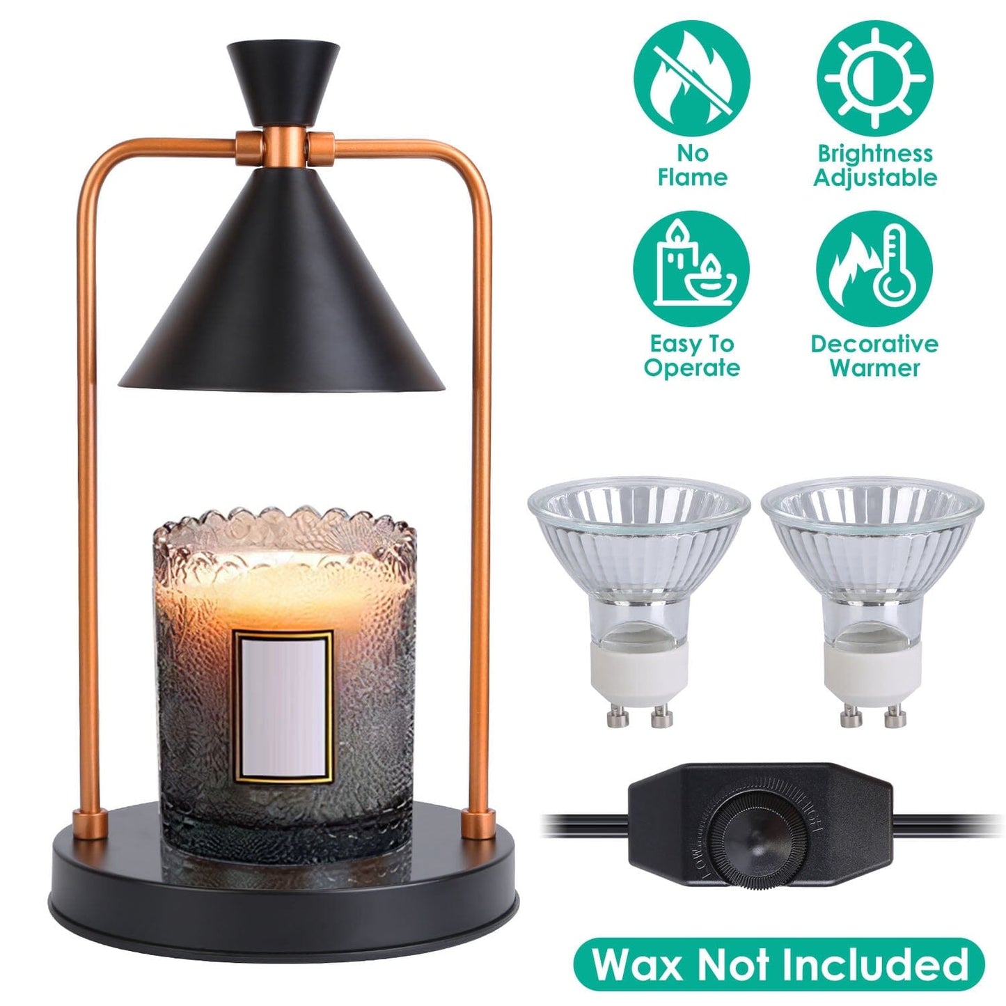 Skorter | Electric wax melting lamp dimmable with 2 GU10 bulbs
