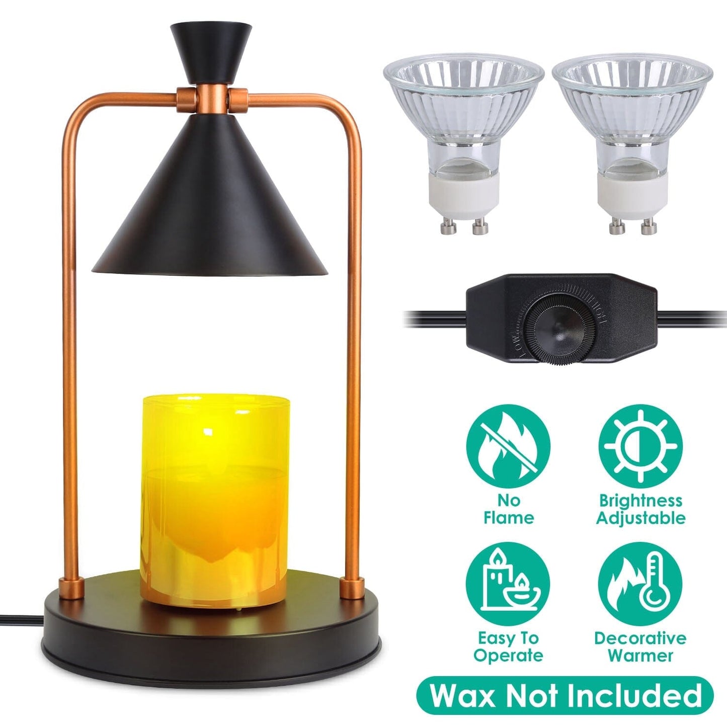 Skorter | Electric wax melting lamp dimmable with 2 GU10 bulbs