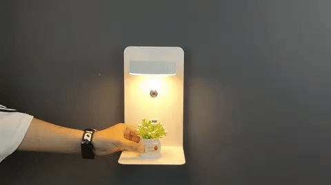 Skorter | LED Wall Light with Shelf | Soft Glow, Modern Design & Ideal for Creating a Festive Atmosphere in Your Bedroom