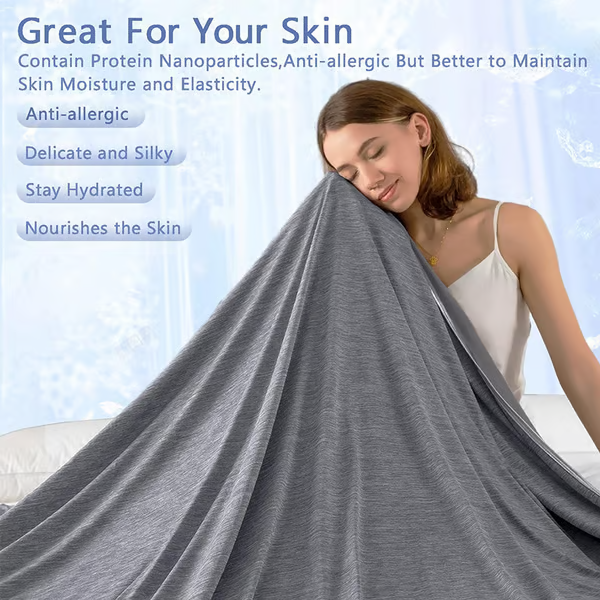 Skorter | The Cold Blanket – Lightweight Summer Throw That Keeps You Cool, Dry & Rested All Night | Best Blanket for Hot Sleepers & Night Sweats