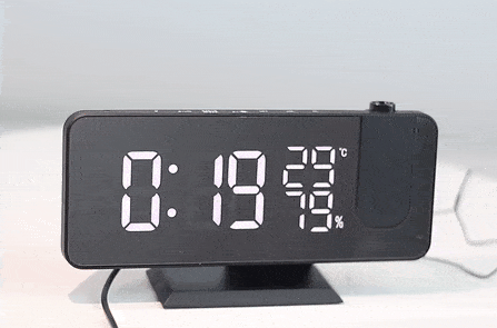 Skorter | LED Projection Alarm Clock with Radio USB Charger Display