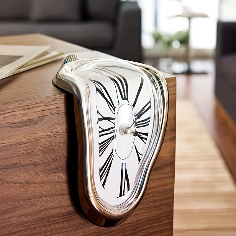 Skorter | Surrealist Bent Roman Wall Clock - Stylish Melting Clock for Home Decoration